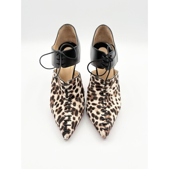 Christian Louboutin Leopard Print Calf Hair Corsita Booties 100mm Sz EU 36.5 - Picture 5 of 14